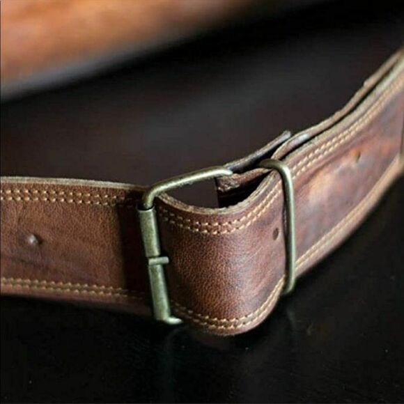 Extra Large Vintage Leather Messenger/Crossbody Bag - Picture 4 of 16